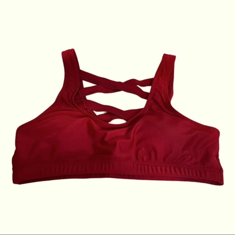 Shein Raspberry Red Lined Two Piece Strappy Sexy Bikini Set NWT - Picture 4 of 15
